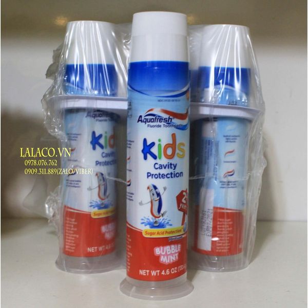 Kem đánh răng trẻ em 2+ AQUAFRESH Kids Bubble Mint 130g