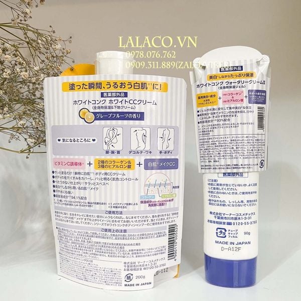 Bộ dưỡng toàn thân WHITE CONC - kem ngày, kem đêm, tẩy da chết, nước dưỡng lotion, sữa tắm
