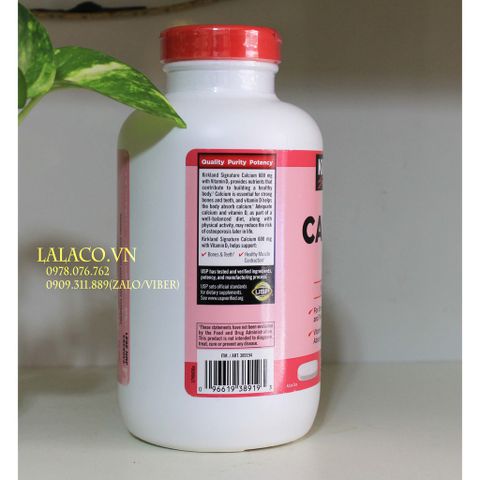 Viên uống Canxi Kirkland Calcium 600mg + D3 500 viên Xuất xứ Mỹ