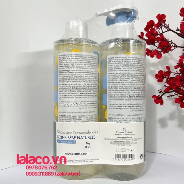 Sữa tắm gội Klorane cho bé Pháp 500ml (1 Chai)