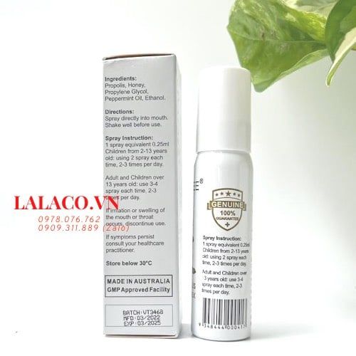 Chai Xịt Keo Ong Vitatree - Giảm Đau Họng - 30ml - [ÚC]