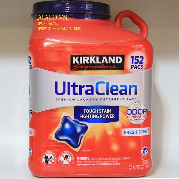 [Mẫu mới] Viên Giặt Quần Áo KIRKLAND ULTRA CLEAN 152 viên