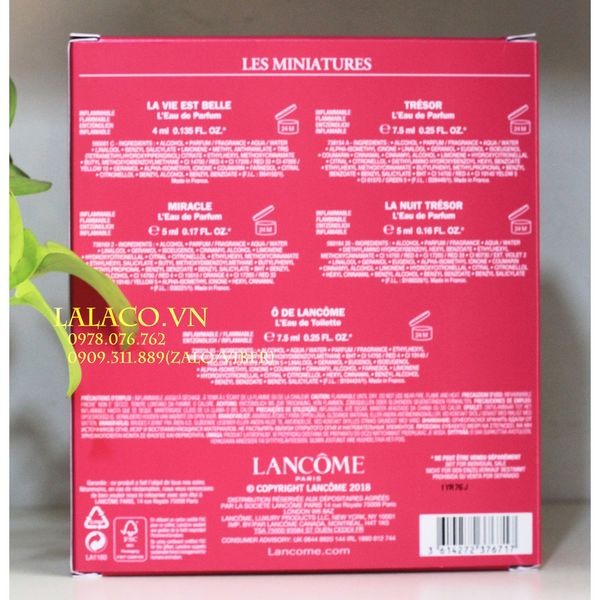 Bộ nước hoa mini LANCOME LES MINIATURES 5pc