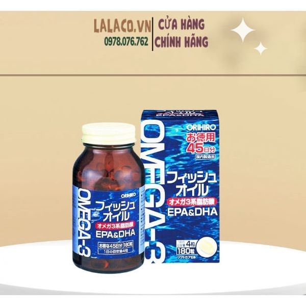 Viên uống dầu cá Omega 3 bổ mắt, bổ não Orihiro Nhật Bản 180 viên