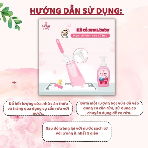 Nước RỬA BÌNH ARAU Baby Nhật CHAI 500ML/TÚI 450ML