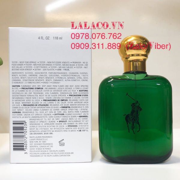 [Tester] Nước Hoa Nam Ralph Lauren Polo EDT 118m - Polo xanh lá