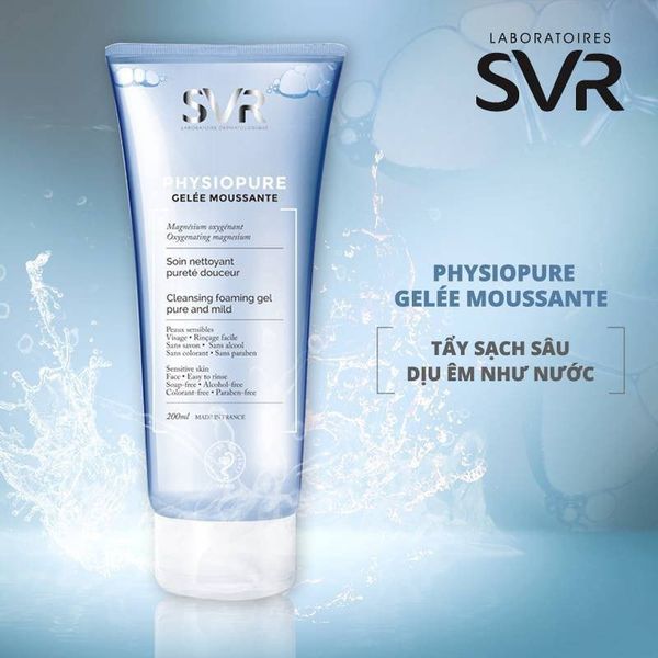Gel rửa mặt dành cho da nhạy cảm SVR Physiopure Gelée Moussante 55ml