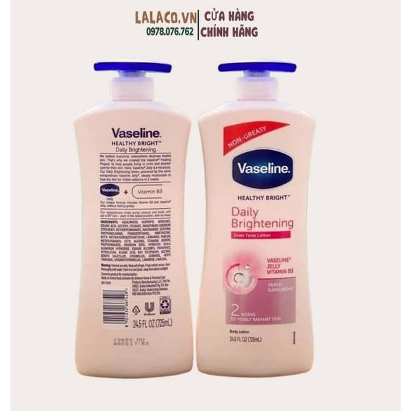 Sữa dưỡng thể trắng da Vaseline UV Lightening 725ml