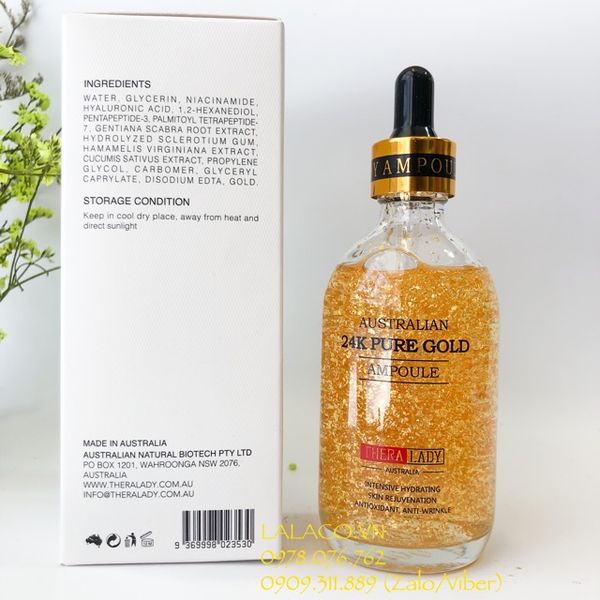 Serum dưỡng da Thera Lady Australian 24K Pure Gold Ampoule 100ml Của Úc