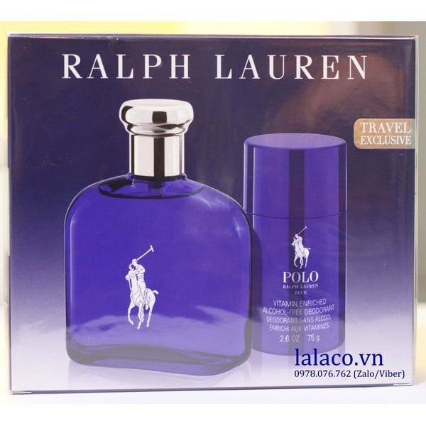Gift set Nước hoa Nam Ralph Lauren Polo Blue EDT 125ml