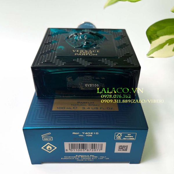 Nước hoa nam Versace Eros Parfum 100ml - Mẫu 2021 hộp vàng (thơm lâu hơn)