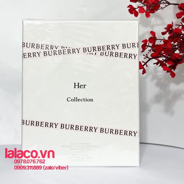 Bộ Nước Hoa Nữ - Gift set Burberry Her Eau de Parfum 2pcs ( EDP 100ml & Body Lotion Dưỡng da 75ml )