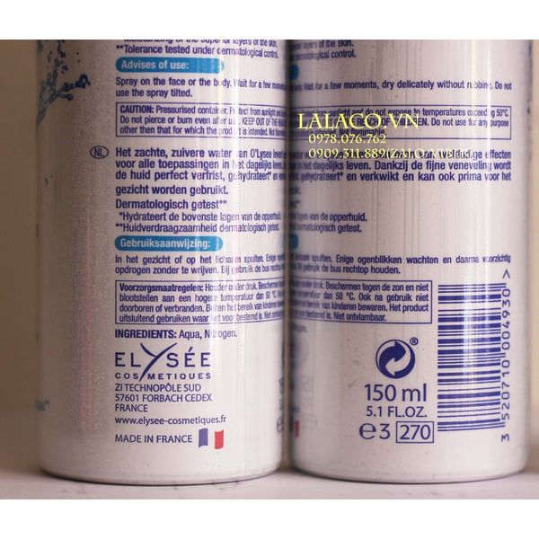 {150ml} Xịt Khoáng Dưỡng Da Olysee Pure Waterspary 150ml