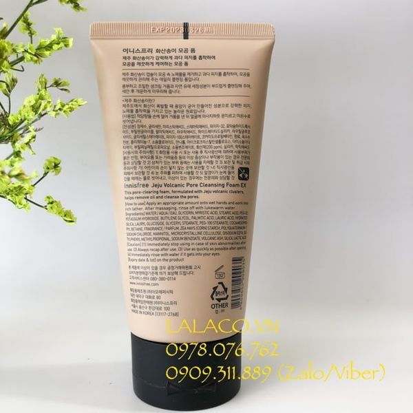 Sữa Rửa Mặt Tro Núi Lửa Innisfree Jeju Volcanic Innisfree Sạch Bã Nhờn Ngăn Ngừa Mụn