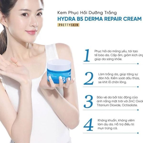 Kem dưỡng phục hồi Prettyskin Hydra B5 Derma Repair Cream 52ml