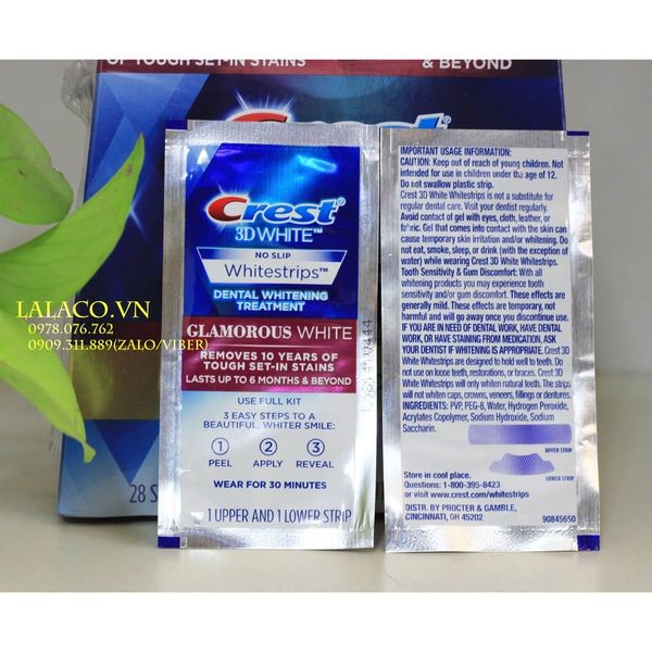 Miếng dán trắng răng Crest 3D