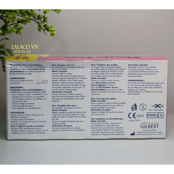 Nước muối sinh lý Physiodose của Pháp-Muối Hồng
