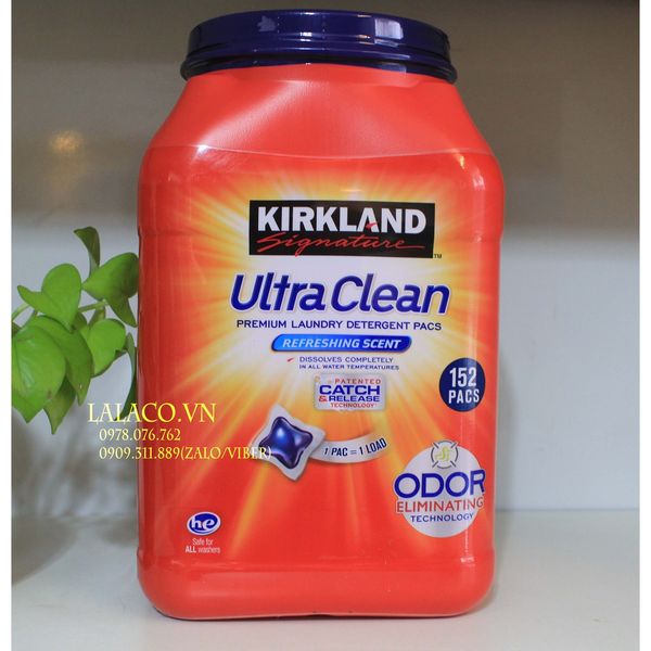 [Mẫu mới] Viên Giặt Quần Áo KIRKLAND ULTRA CLEAN 152 viên
