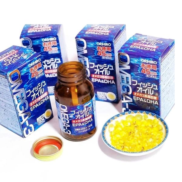Viên uống dầu cá Omega 3 bổ mắt, bổ não Orihiro Nhật Bản 180 viên