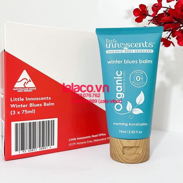 Dầu bôi ấm ngực Organic Little Innoscents Phòng ngừa cảm cúm giảm ho ngạt mũi cho bé 75ml Úc