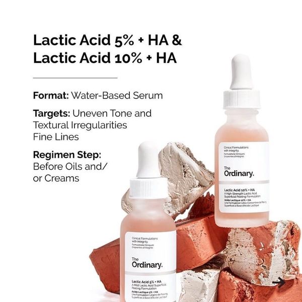 Serum tẩy da chết The Ordinary Lactic Acid 5 - 10% + HA 2% - Hỗ trợ sáng da, giảm thâm 30ml