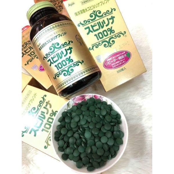 [DATE 2025] Tảo Xoắn Spirulina Nhật Bản Hộp 2200 Viên - tem đỏ