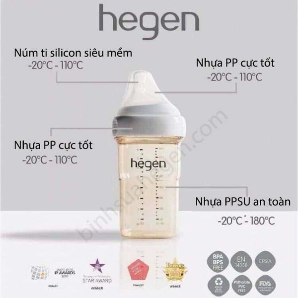 Bình Sữa Hegen PPSU Cao Cấp 150ml - 240ml - 330ml - FULL HỘP-CHECK MÃ QR-ĐẢM BẢO CHÍNH HÃNG