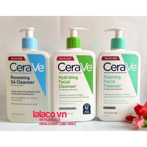 [ Nhiều size ] Sữa Rửa Mặt CeraVe SA Smoothing, Hydrating, Foaming Cleanser - Cho Da Dầu Mụn, Khô, Nhạy Cảm