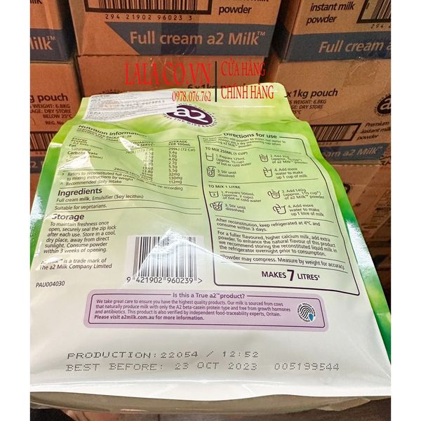 Sữa Nguyên Kem/tách kem Dạng Bột A2 Úc 1kg
