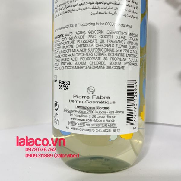 Sữa tắm gội Klorane cho bé Pháp 500ml (1 Chai)