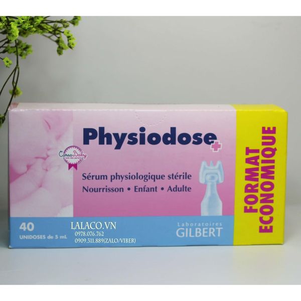 Nước muối sinh lý Physiodose của Pháp-Muối Hồng