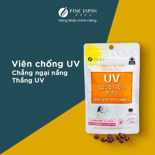 Viên uống Chống Nắng Body làm Trắng Da Nhật Bản - Fine Japan UV Care Plus (Gói 30 Viên)