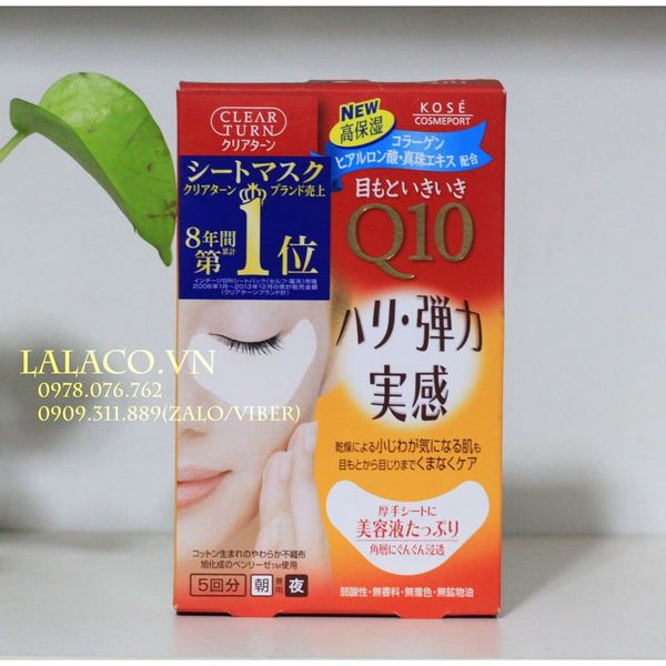 Mặt nạ dưỡng da cho mắt Kose Q10 chống lão hóa (5 miếng)