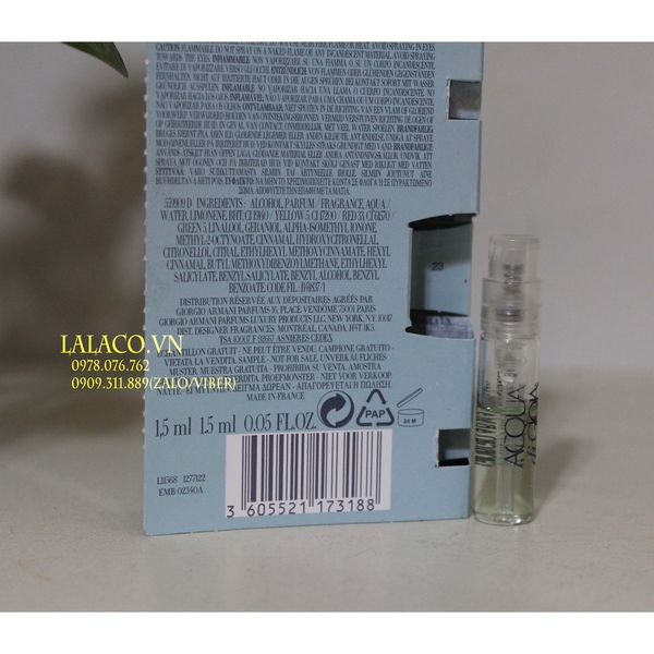 [ Vial ] Nước Hoa Giorgio Armani Acqua Di Gioia 1.5ml