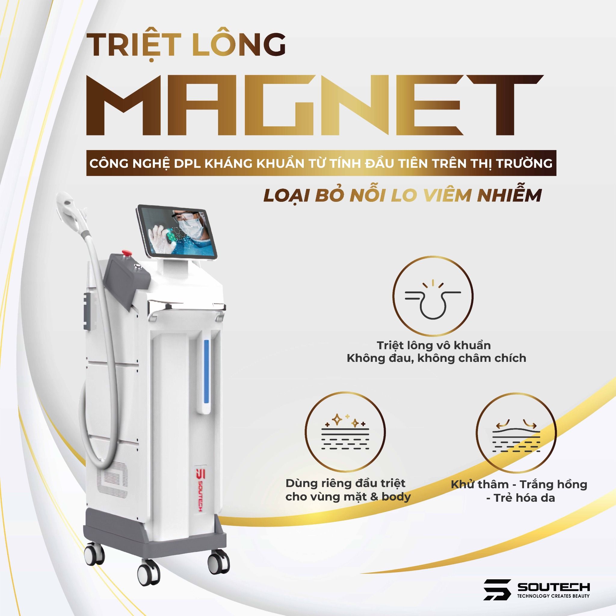 MÁY TRIỆT LÔNG MAGNET KHÁNG KHUẨN – Giải pháp Thẩm Mỹ SOUTECH