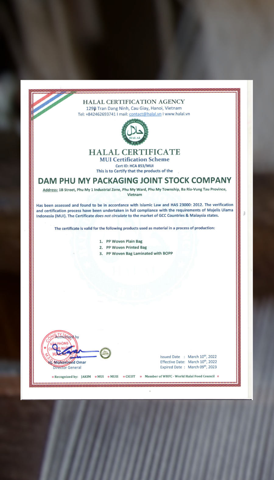 HALAL CERTIFICATE