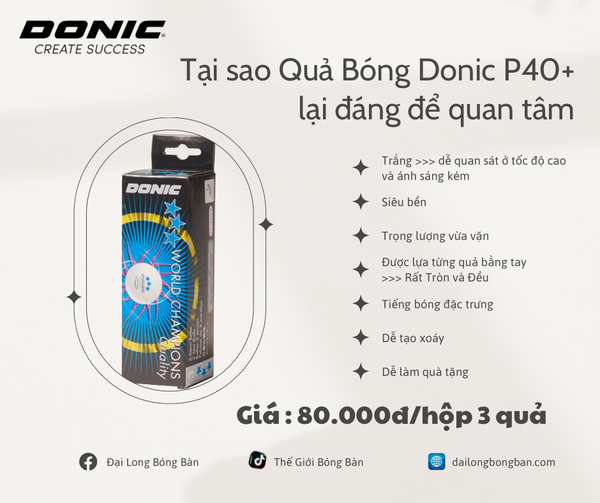  Bóng Donic 3 sao P40+ 