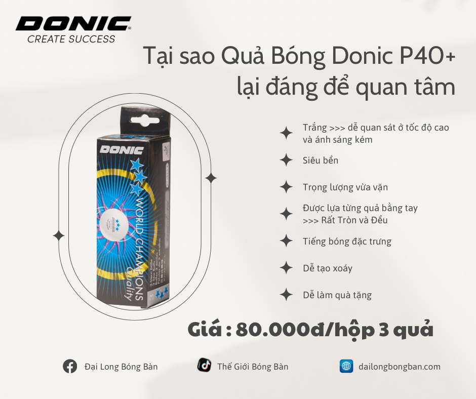  Bóng Donic 3 sao P40+ 
