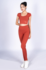 Bộ Tập Yoga Nữ Áo Croptop & Quần Legging Yowin YW23212201 (D)