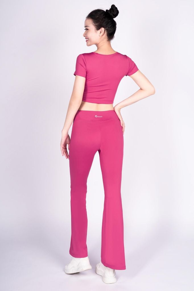 Bộ Tập Yoga Nữ Áo Croptop & Quần Ống Loe Yowin YW24N01F503 (D)