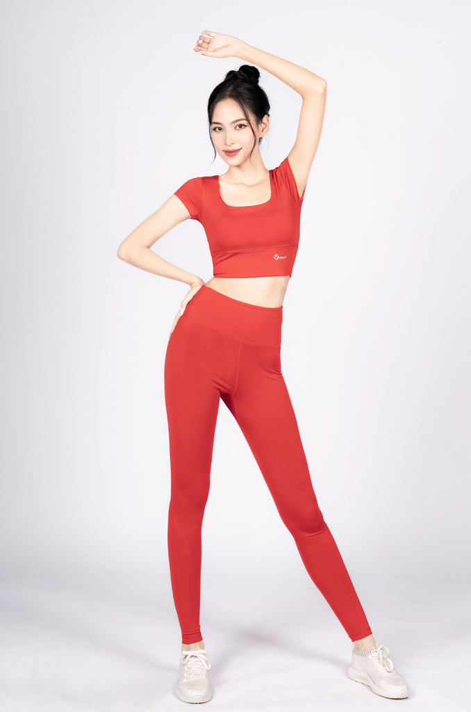 Bộ Tập Yoga Nữ Áo Croptop & Quần Legging Yowin YW23212201 (D)