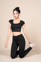 Bộ Tập Yoga Nữ Áo Croptop & Quần Legging Yowin YW23212201 (D)
