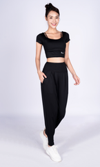 Bộ Tập Yoga Nữ Áo Croptop & Quần Alibaba Yowin YW24N01F501 (D)