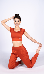 Bộ Tập Yoga Nữ Áo Croptop & Quần Alibaba Yowin YW24N01F501 (D)