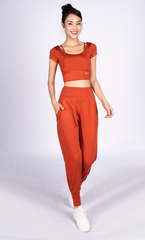 Bộ Tập Yoga Nữ Áo Croptop & Quần Alibaba Yowin YW24N01F501 (D)