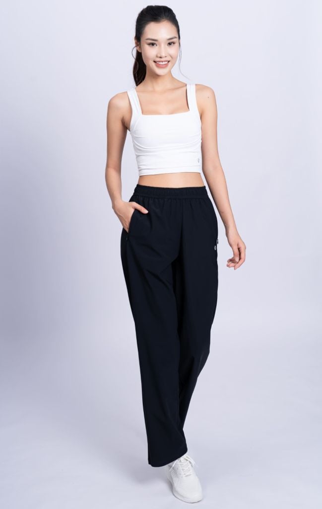 Quần Gió Ống Đứng Dệt Kim Thể Thao Nữ Livan LV24W04F304