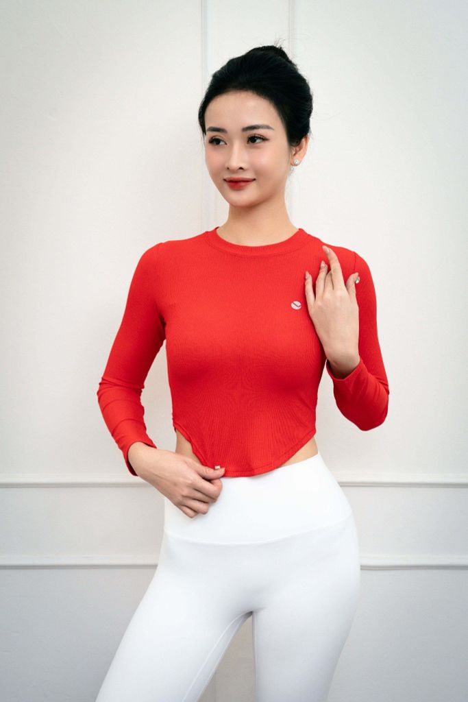 Áo Croptop Dài Tay Siêu Mềm Mịn Nữ Livan LM24W04F209