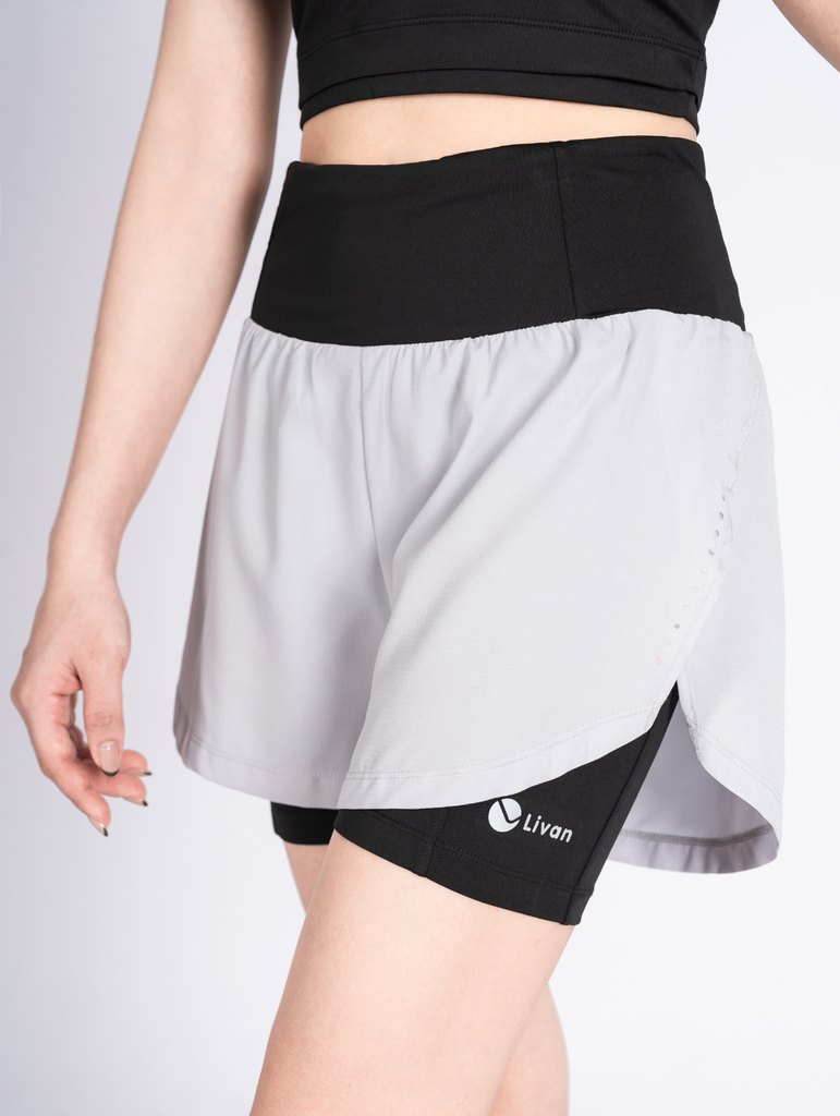 Quần Short Nữ Chạy Bộ Running 2 Lớp LV24210201