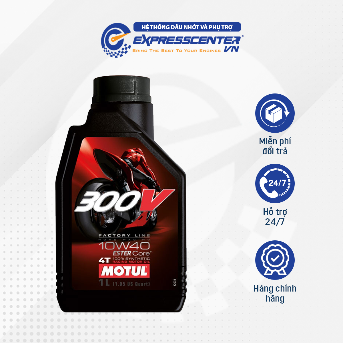 Dầu Nhớt Xe Moto Motul 300V 10w40 1L France – Express Center