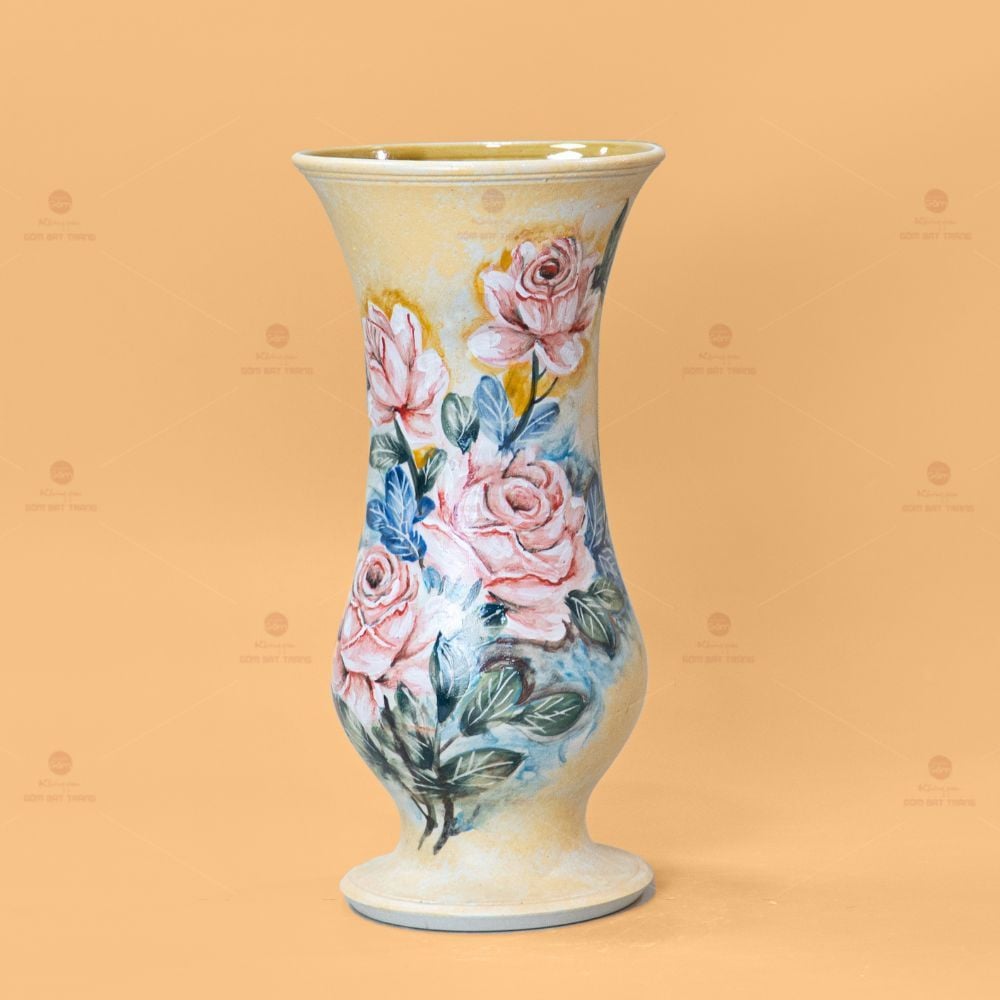Lọ Vẽ Tay Mẫu Đơn Hồng